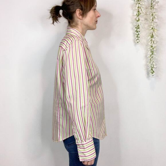 RARE ROBERT GRAHAM striped button down shirt paisley cuffs preppy coastal 2644 - Picture 5 of 16